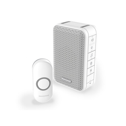 Honeywell Wireless Portable Doorbell with Volume Control and Push Button  White