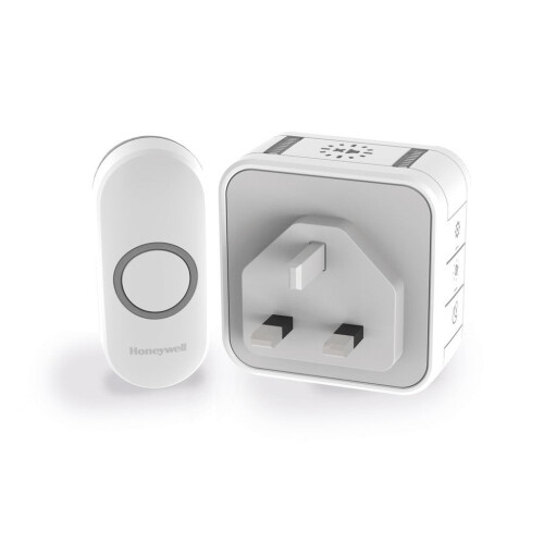 Honeywell Wireless Plug-in Doorbell with Sleep Mode, Nightlight and Push Button  White