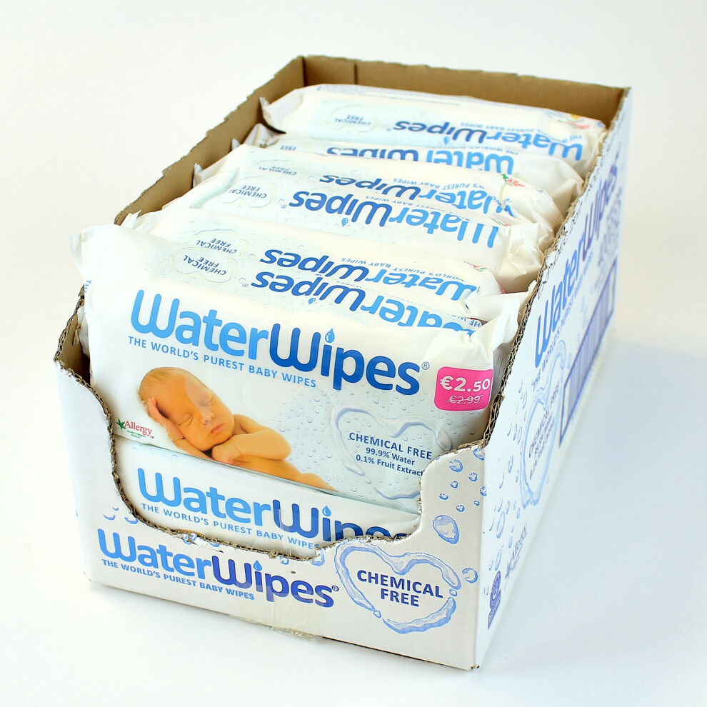 (12 Pack x 60 Wipes (720 Wipes)) WaterWipes | Chemical Free Baby Wipes