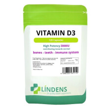 (2 Packs - 240 Capsules) Lindens High Strength 3000iu Vitamin D3 120 Capsules D D-3 Sun Sunshine