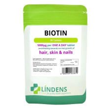 (2 Packs - 180 Tablets) Lindens Biotin Tablets 5000mcg X 90 Vitamin High Strength D-biotin Supplement
