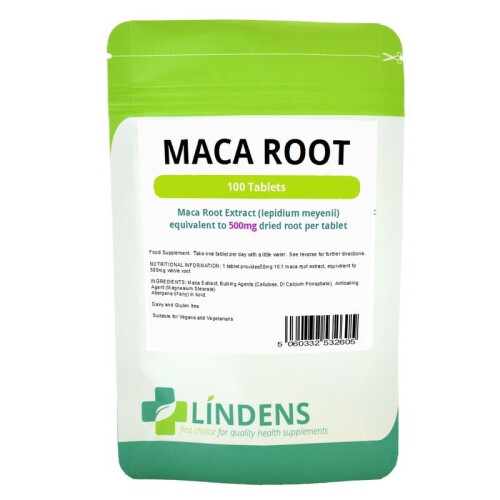 LINDENS (1 Pack - 100 Tablets) Lindens Maca Root Extract 500mg 100 Tablets Lepidium Meyenii Natural Supplement