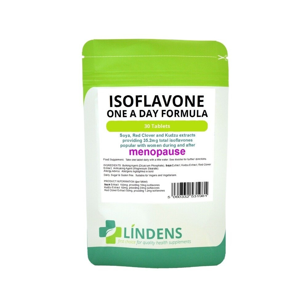 (1 Pack - 30 Tablets) Soya Isoflavone Red Clover 30 Tablets Soy Isoflavones Kudzu Extract Safe Natural