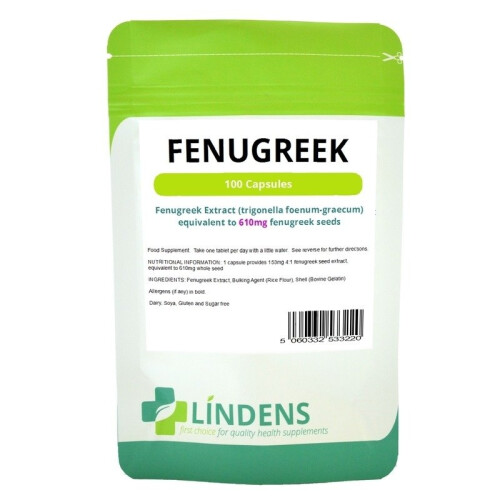 LINDENS (1 Pack - 100 Capsules) Fenugreek Seed Extract 610mg 100 Capsules Trigonella Foenum-graecum