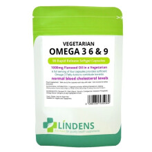 (1 Pack - 90 Capsules) Lindens Vegetarian Omega 3 6 9 Flaxseed Oil 90 Capsules 1000mg Flax Seed