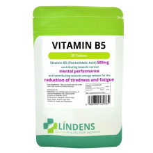 (1 Pack - 90 Tablets) Vitamin B-5 500mg 1-a-day 90 Tablets Pantothenic Acid B5 Brain Energy Metabolism