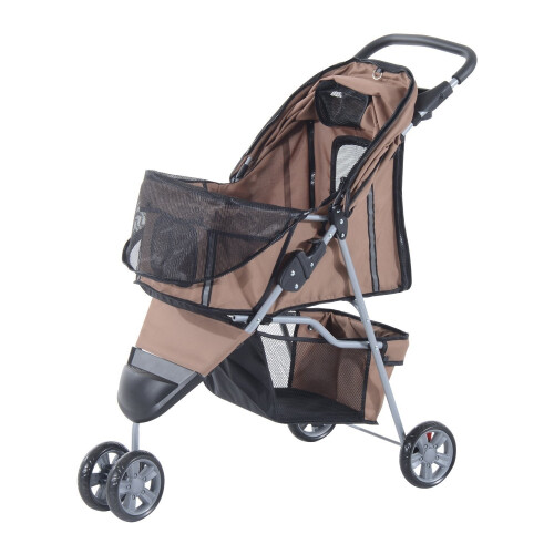 PawHut (Brown) Pawhut Dog Pushchair | Pet Stroller 2
