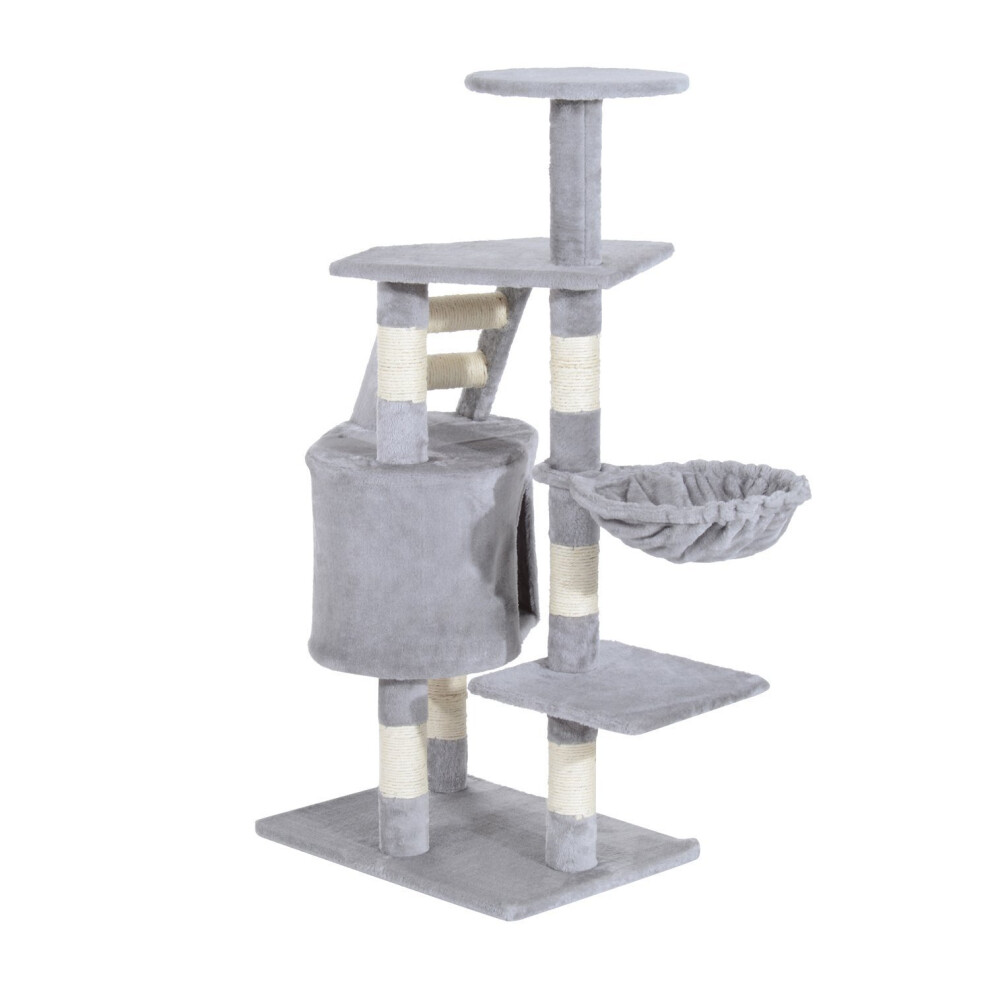 (Grey) Pawhut Cat Tree Kitten Scratching Post Play House Pet Furniture