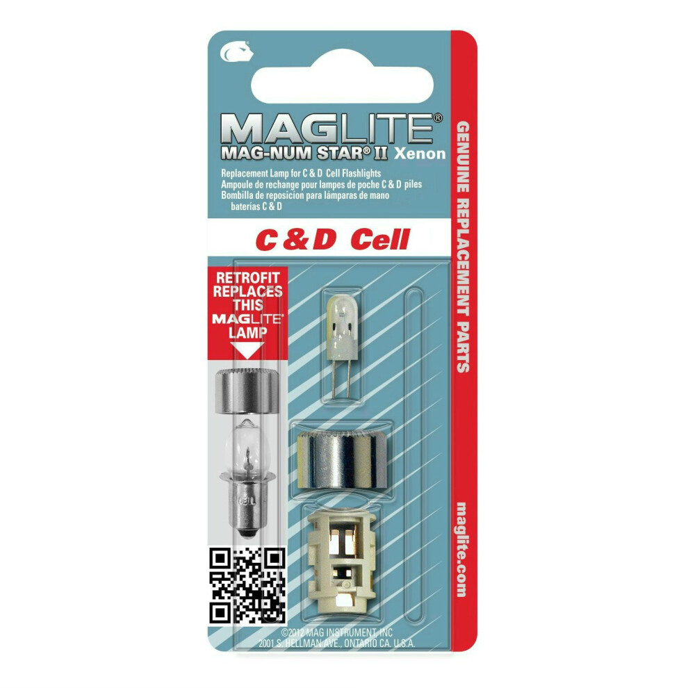 (2) Maglite Torch - Magnum Star Ii Xenon Bulb D+c Cell Maglites - Single Bulb Pack