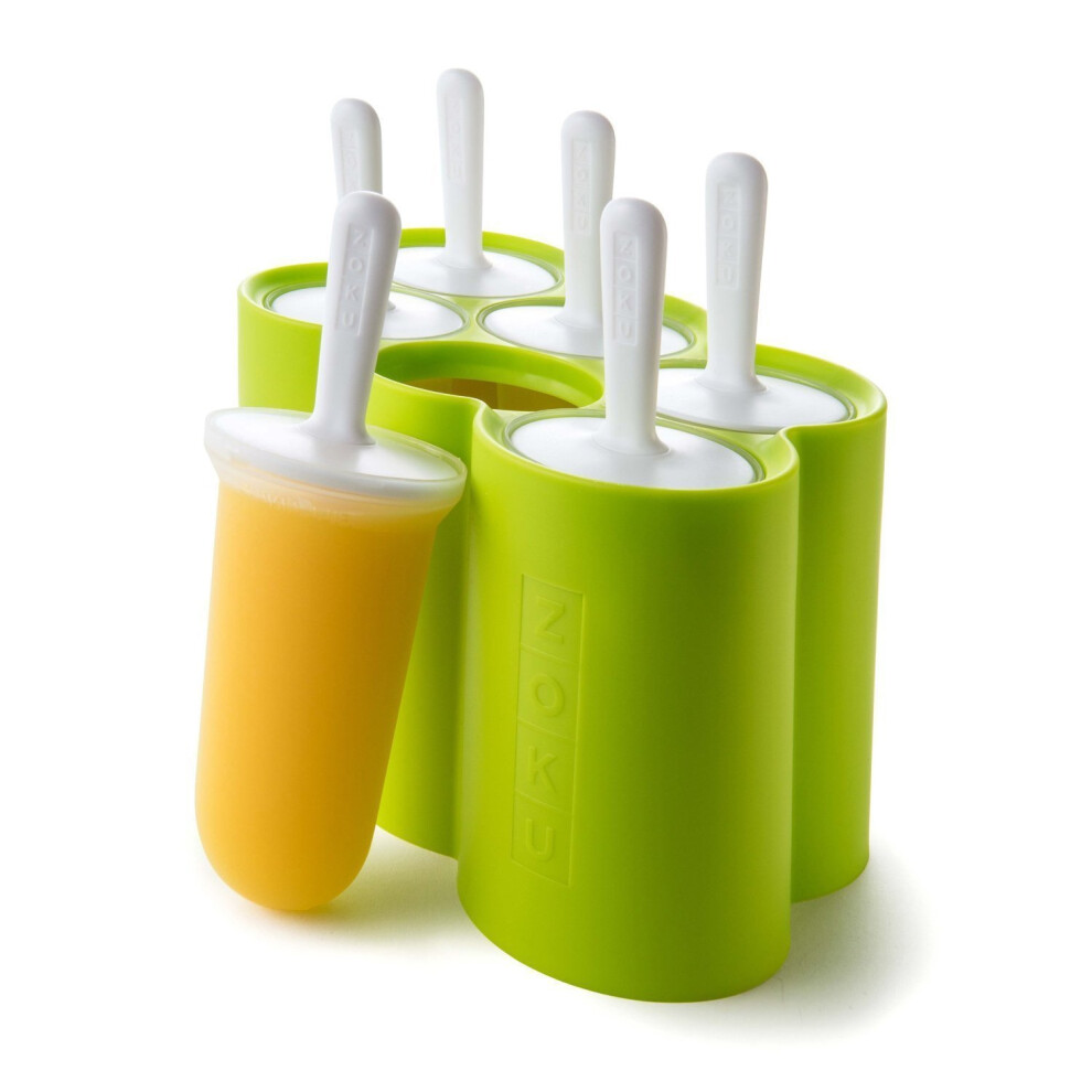 Zoku (Classic 6 Pops - ) Slow Pops Silicone Ice Lolly Moulds Green