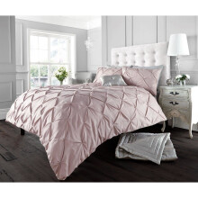 (King) Alford Pink Pintuck Cotton Blend Duvet Set