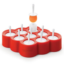 (Mini 9 Pops - Red) Zoku Slow Pops Silicone Ice Lolly Moulds