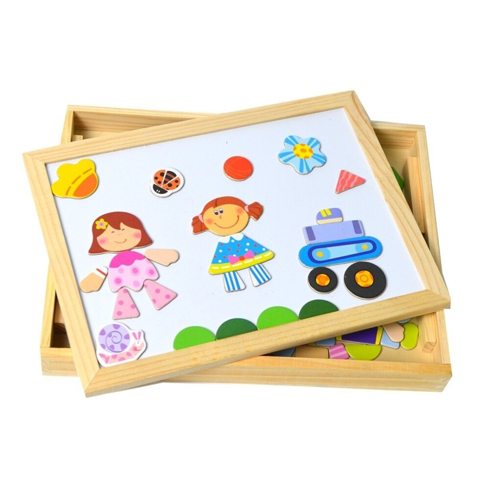 Deao Toys (Wmb1) Portable Versatile Tabletop Easel - Blackboard And Magnetic Whiteboard Set Includes Chalks And Magnets