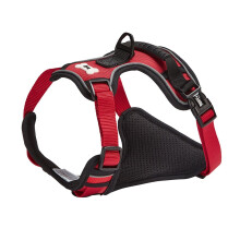 (Medium, Red) Adjustable No Pull Dog Harness, Reflective Piping