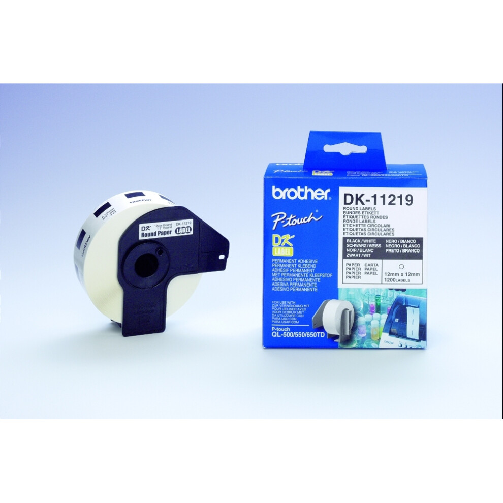 Brother DK-11219 Round Labels White DK