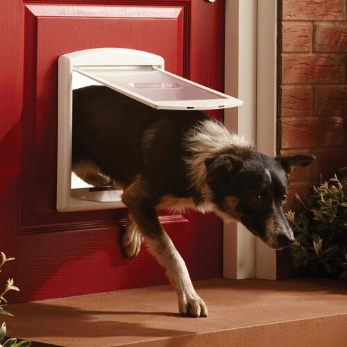 PetSafe (MEDIUM WHITE 740EF) Cat/ Dog Flap For Small Pets (Lockable) By Petsafe 1