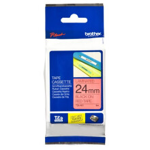 BROTHER P-TOUCH TZE-451 cinta de etiquetas laminada negro sobre rojo 24mm