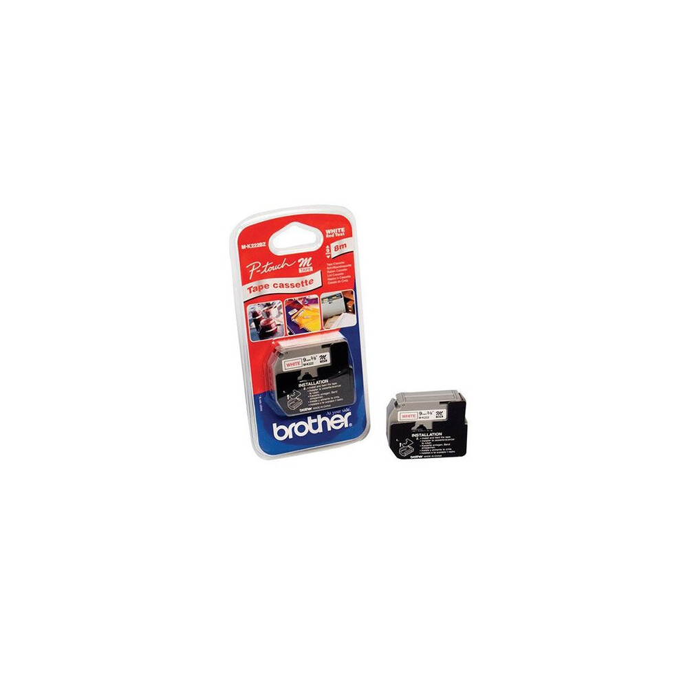 Brother M-K222BZ Red on white label-making tape