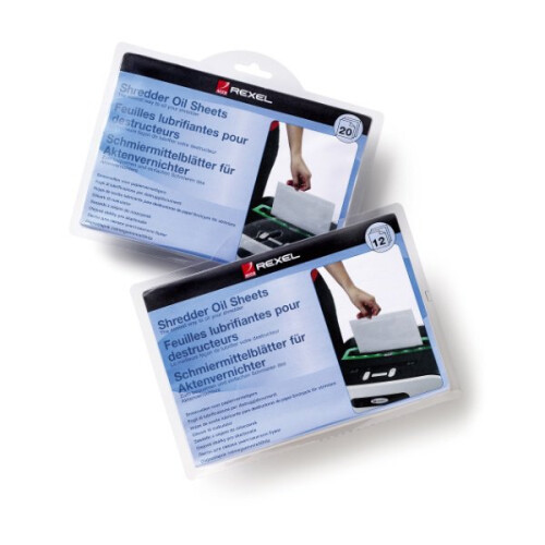 Pack da 12 fogli prelubrificati - distruggidocumenti - Rexel 2