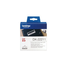 Cinta continua Brother DK22211 - Tecnología de impresión térmica directa - 29mm x 15m - Negro/blanco