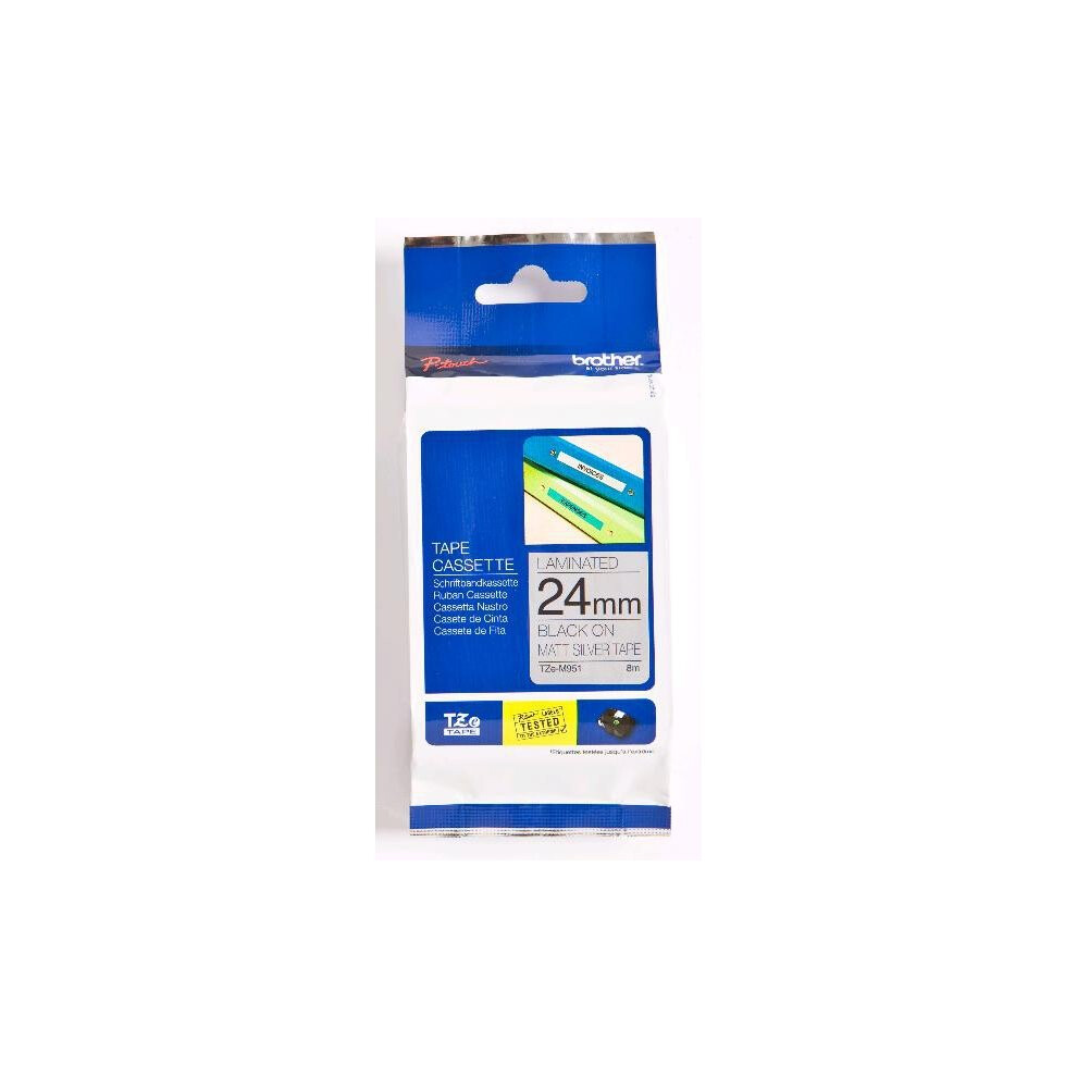 Brother TZe-M951 Black on silver label-making tape