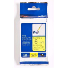 Flexibele tape Brother TZe-FX611 - Geel - 6mm x 8m - Warmteoverdracht