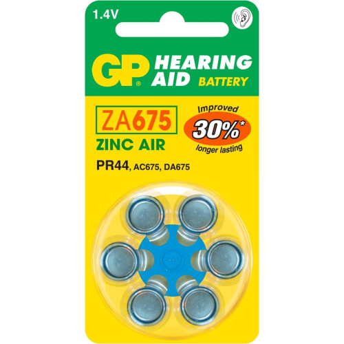 GP ZA 675-D6/ PR44 Hörgerätebatterie - 6er-Pack