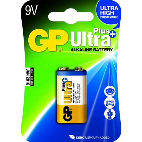 ULTRA+ ALKÁLI ELEM 9V 6LF22 - GP1604AUP-U1 1
