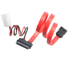 Akasa 40cm SATA cable f/ slimline opticals 4-pin Molex 7-pin SATA, 6-pin SATA Black,Red cable interface/gender adapter