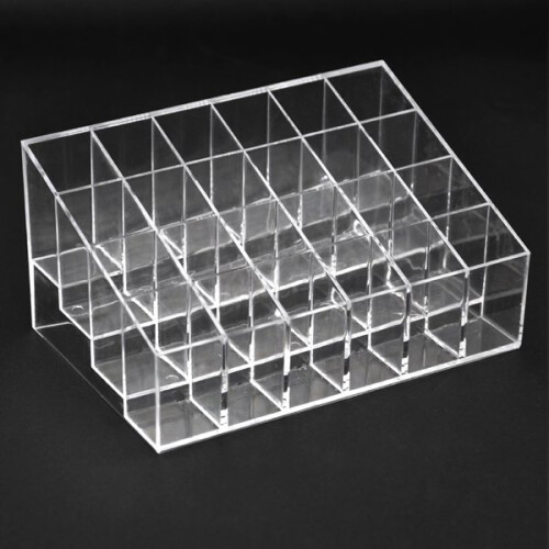 Trixes Acrylic Lipstick Stand | 24 Compartment Cosmetics Holder 2
