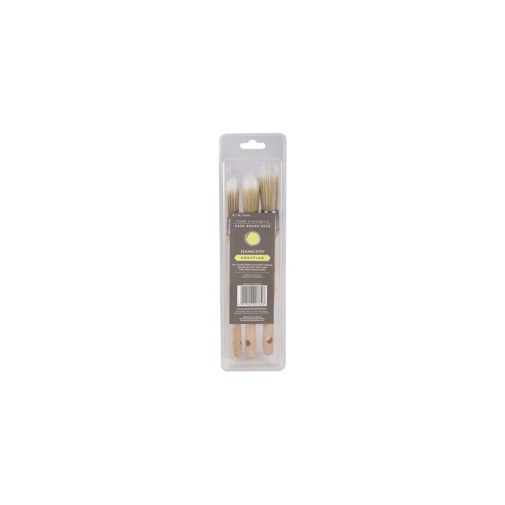 Hamilton Prestige Pure Synthetic Sash Brush Set 3pc Paint Brush
