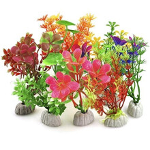Digiflex 10pc Mixed Aquarium Plants | Plastic Fish Tank Plants
