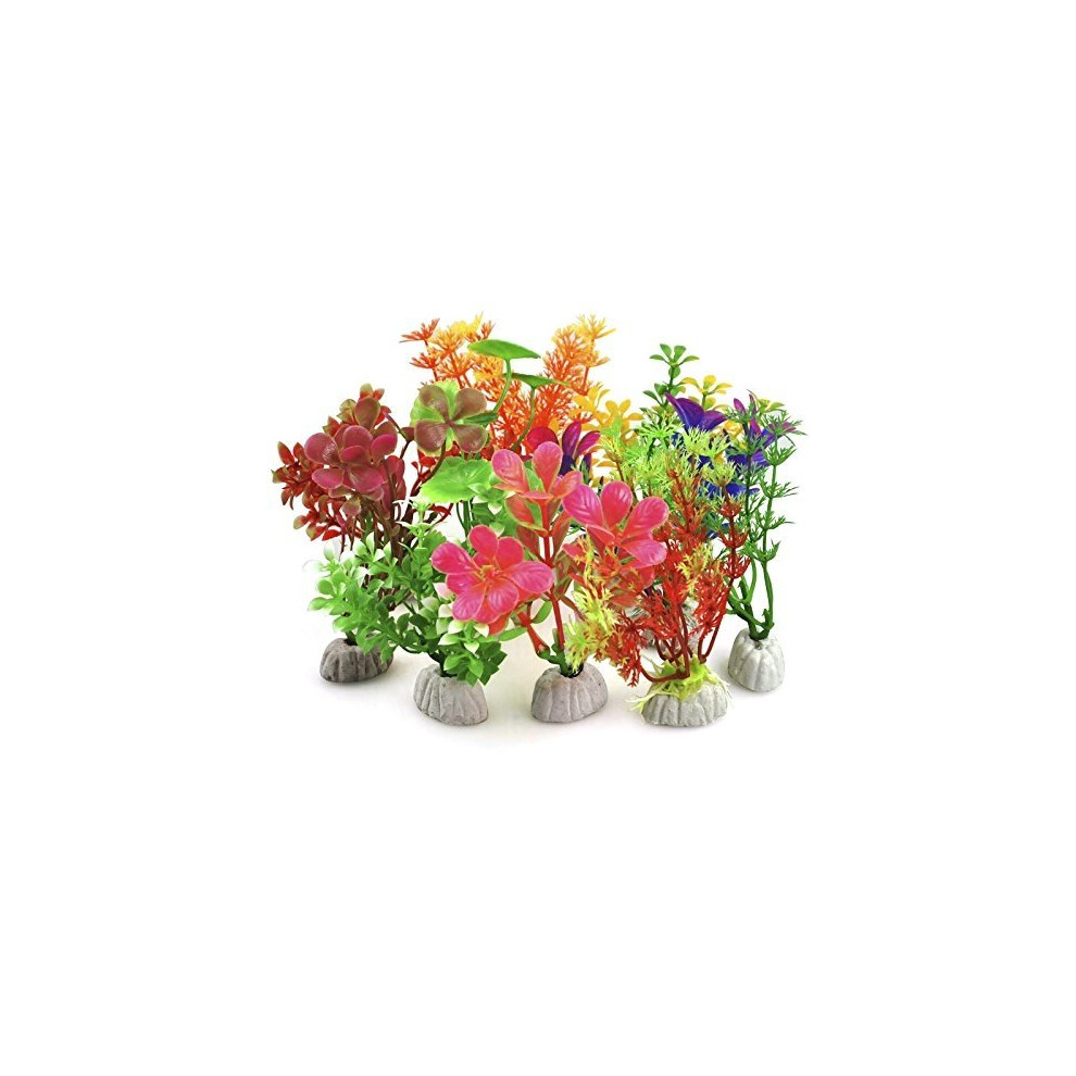 Digiflex 10pc Mixed Aquarium Plants | Plastic Fish Tank Plants