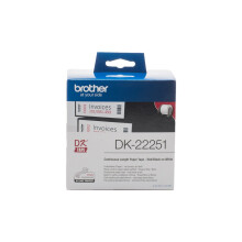 Cinta adhesiva continua BROTHER DK - 62mm x 30m - Negro y rojo sobre blanco