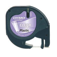 Dymo LetraTag Kunststoffband 12mm x 4m Schwarz/Transparent