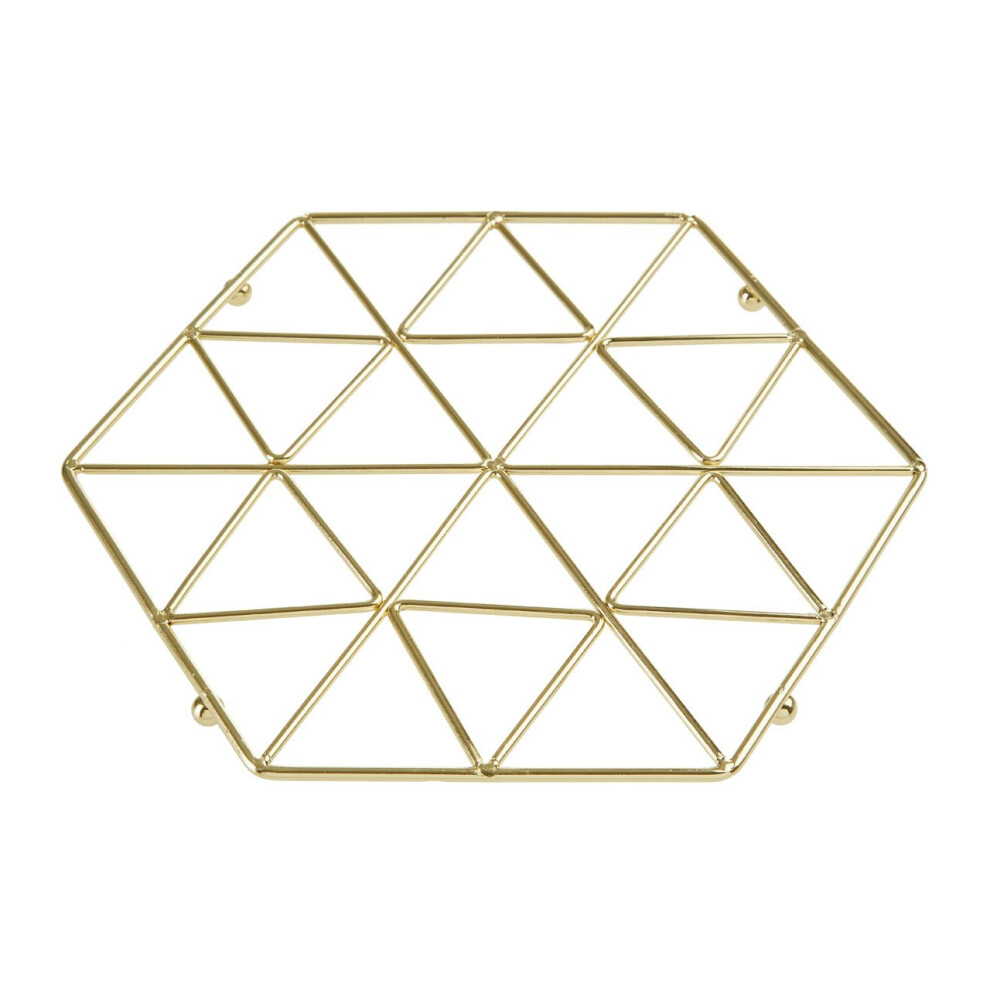 Vertex Gold Trivet | Geometric Gold-Tone Pan Rest