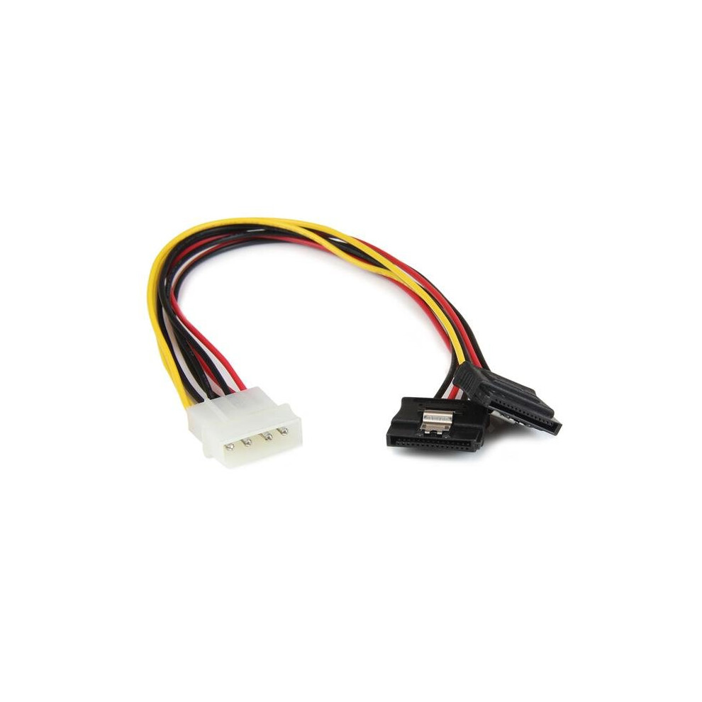 Startech.com 12In Lp4 To 2X Latching Sata Power Y Cable Splitter Adapter - 4 Pin Molex To Dual Sata