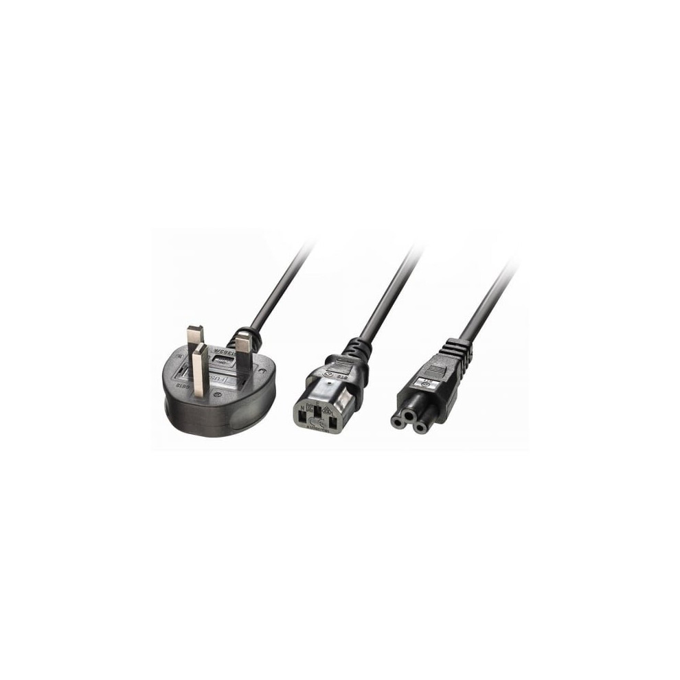 Lindy 30374 2.5M C13 Coupler C5 Coupler Power Cable Black 4002888303743