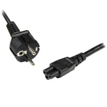 Cable de alimentación Schuko CEE7 a C5 de 1 m - Cable de alimentación de hoja de trébol Schuko CEE7 a C5 de 1 m - M/F - Negro