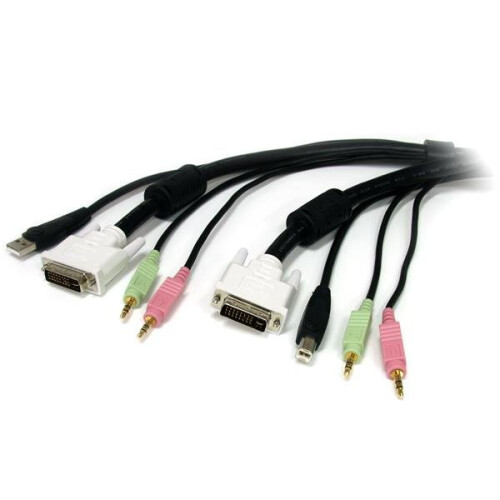 StarTech.com StarTech.com 6 ft 4-in-1 USB DVI KVM Cable with Audio and Microphone KVM cable
