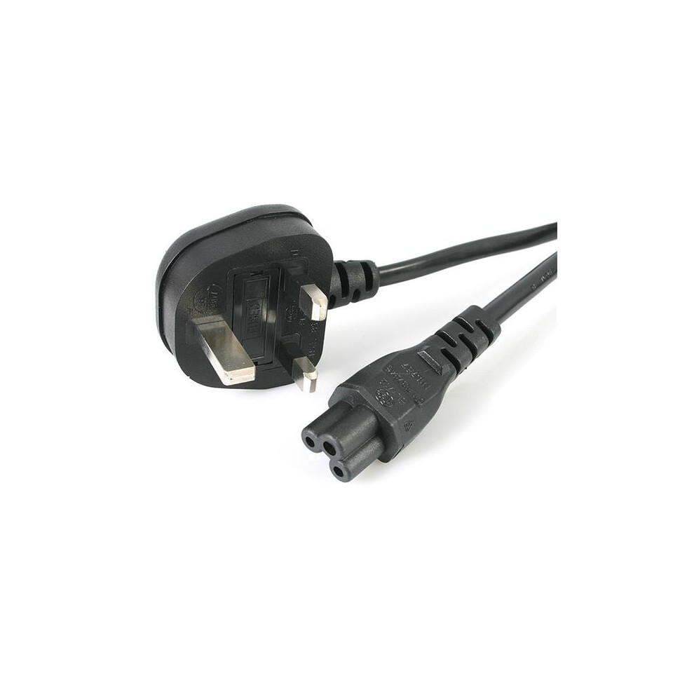 StarTech.com 1m Laptop Power Cord - 3 Slot for UK - BS-1363 to C5 Clover Leaf Power Cable Lead