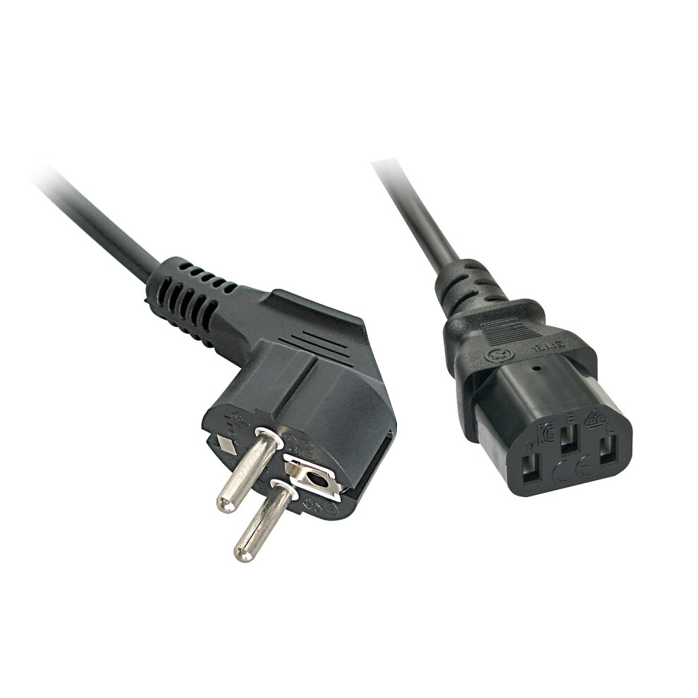 Lindy 30335 2M Cee7/7 Schuko C13 Coupler Power Cable Black 4002888303354