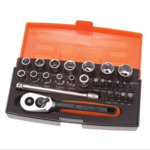 Bahco Bahco 25pc Socket Set - 1/4 Inch Drive 1