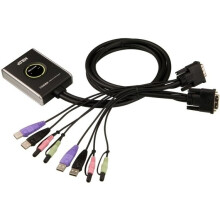 Aten KVM-Switch  2-f. Audio/USB/DVI-D