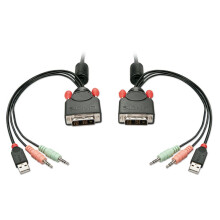 KVM-schakelaar DVI USB audio 2 poorten - LINDY - Scherm-toetsenbord-muis/audio/USB-schakelaar - Zwart