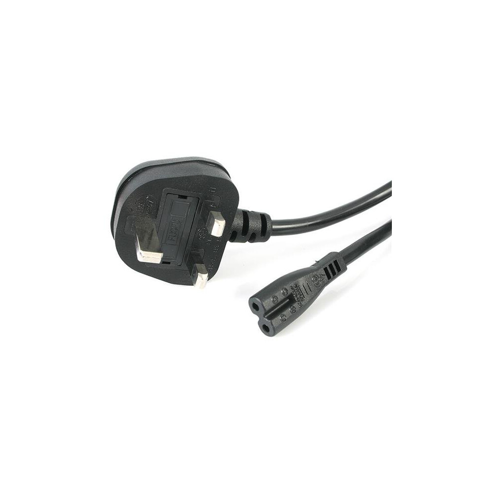StarTech.com 1m Laptop Power Cord 2 Slot for UK - BS-1363 to C7 Power Cable Lead