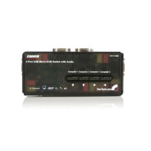 STARTECH Switch KVM USB VGA à 4 ports avec câbles - Kit commutateur écran clavier souris - Noir