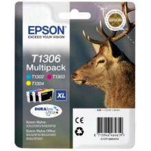EPSON Multipack T1306 - Hirvi - syaani, magenta, keltainen (C13T13064012)