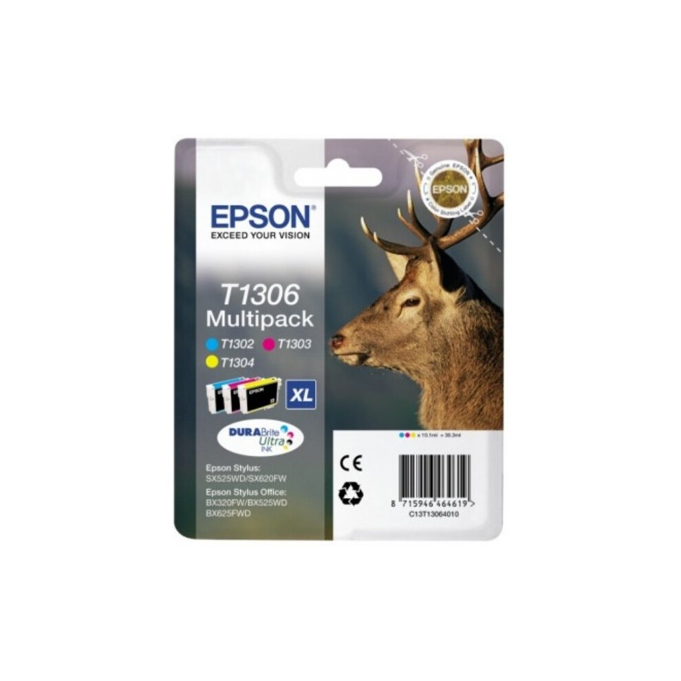 Epson Stag Multipack 3-Colours T1306 Durabrite Ultra Ink. Colour Ink Type: Pigme - Image 15