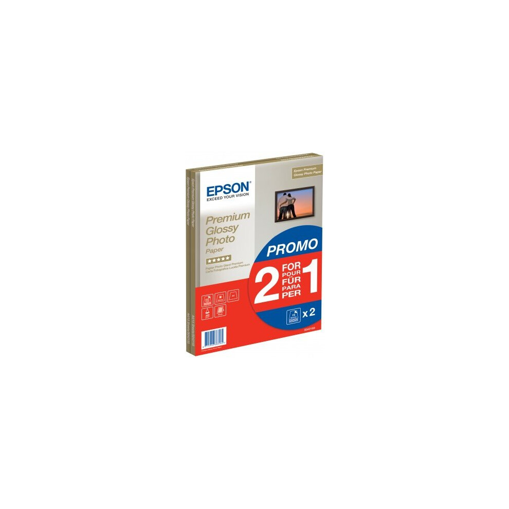 Epson Premium Glossy Photo Paper - 2 for 1), DIN A4, 255g/m2, 30 Sheets photo paper